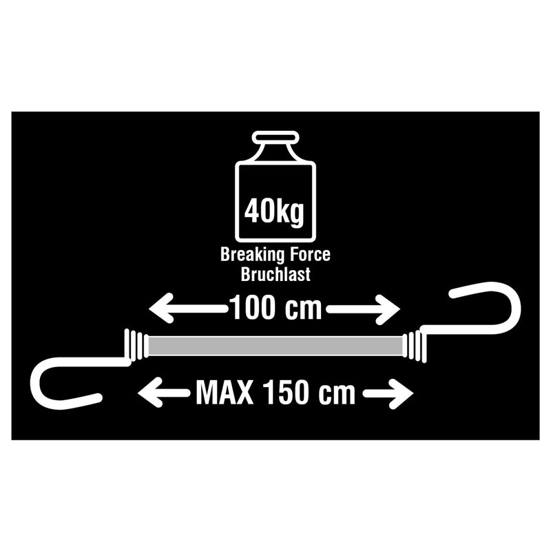 100cm x 8mm Twin Wire™ bungee; 2 pack