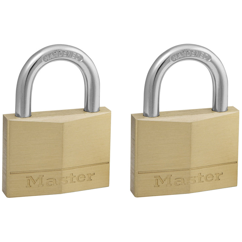 50mm wide solid brass body padlock; 2 pack