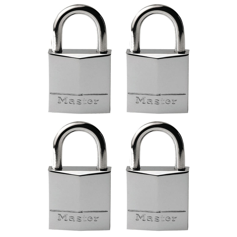 20mm wide nickel plated solid brass padlock; 4 pack