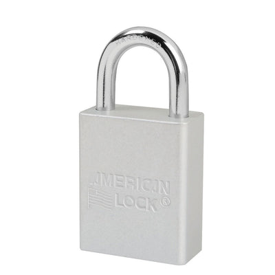 Anodized Aluminum Safety Padlock, 1 1/2in (38mm) Wide with1in (25mm) Tall Shackle, Key Retaining Safety Exclusive Cylinder