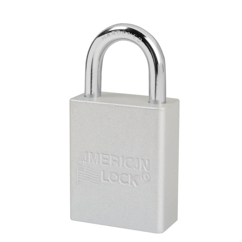 Anodized Aluminum Safety Padlock, 1 1/2in (38mm) Wide with1in (25mm) Tall Shackle, Key Retaining Safety Exclusive Cylinder