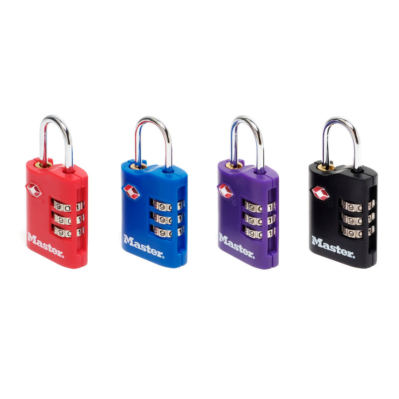 30mm wide zinc set your own combination TSA Approved luggage padlock, assorted colours