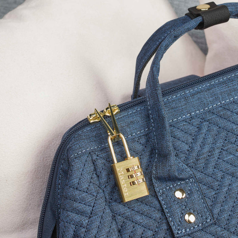 20mm wide aluminium body with brass finish set your own combination padlock