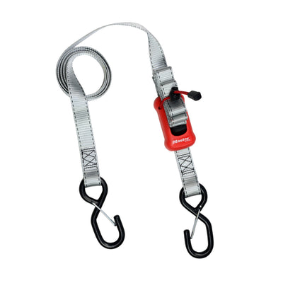 2,50m x 25mm spring clam tie down; 1 pack; grey