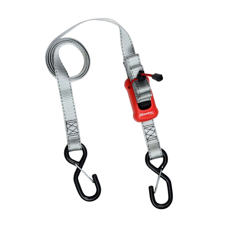 2,50m x 25mm spring clam tie down; 1 pack; grey