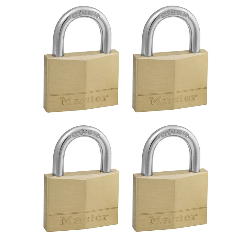 50mm wide solid brass body padlock; 4 pack