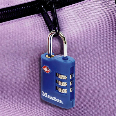 30mm wide zinc set your own combination TSA Approved luggage padlock, assorted colours