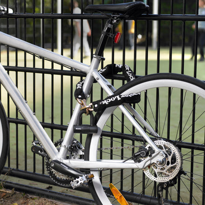 90cm long x 10mm diameter hardened steel chain with keyed mini u lock; black