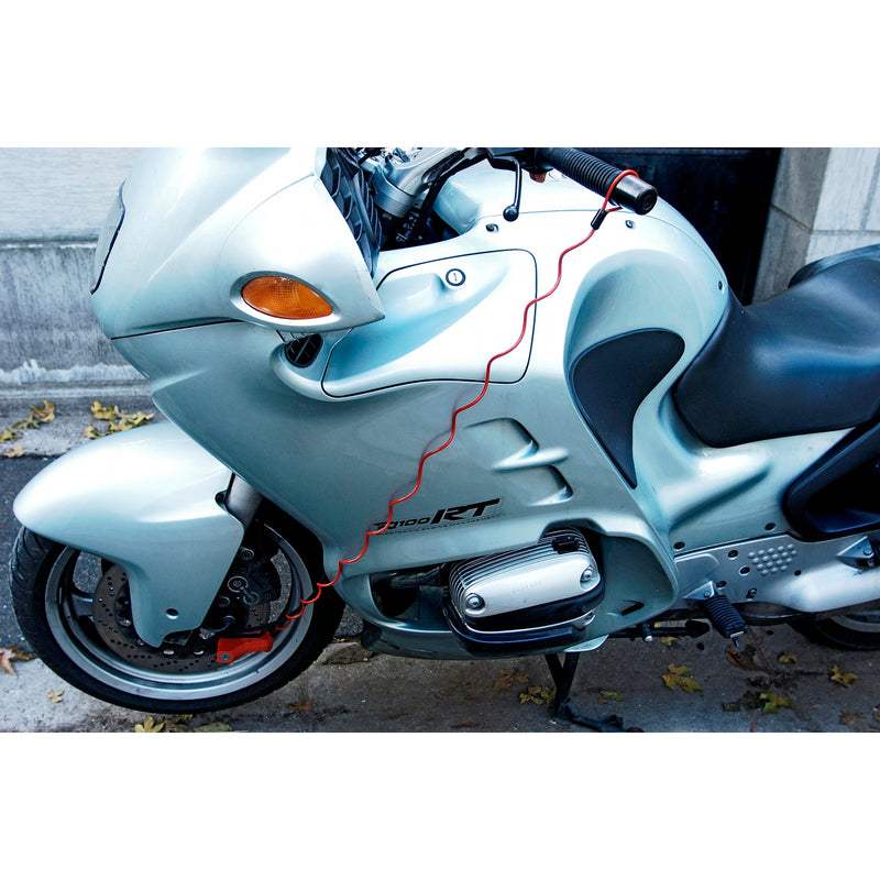 5cm disc brake lock with steel shackle; red