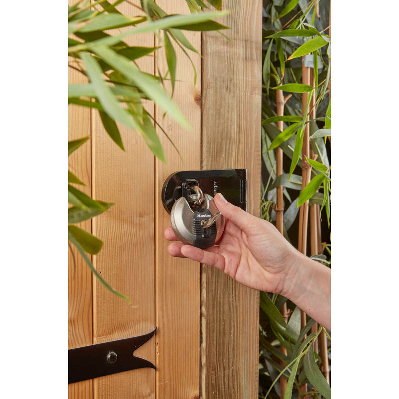 70mm wide Excell® stainless steel discus padlock with shrouded shackle; 2 pack