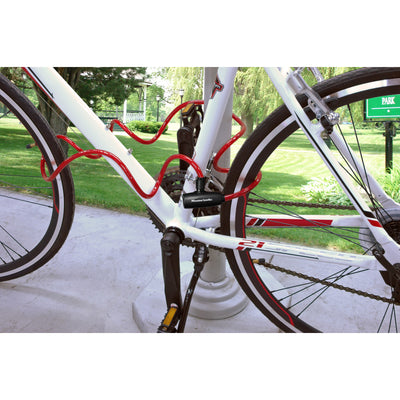 1,8m long x 8mm diameter keyed cable lock; assorted colours