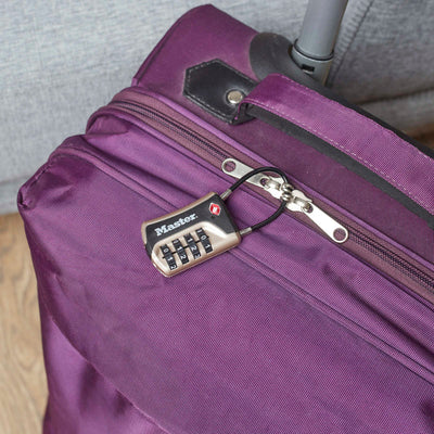 36mm wide set your own combinationTSA Approved luggage padlock with flexible shackle; nickel