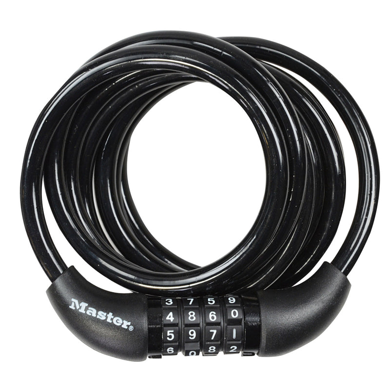 1,8m long x 8mm diameter set your own combination cable lock; black