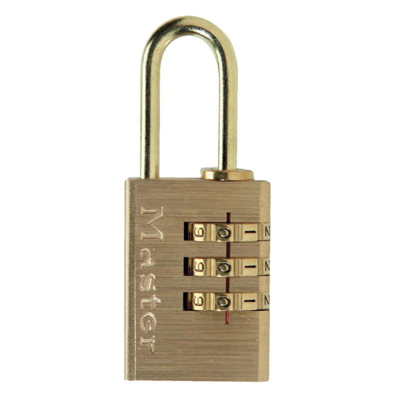 20mm wide aluminium body with brass finish set your own combination padlock