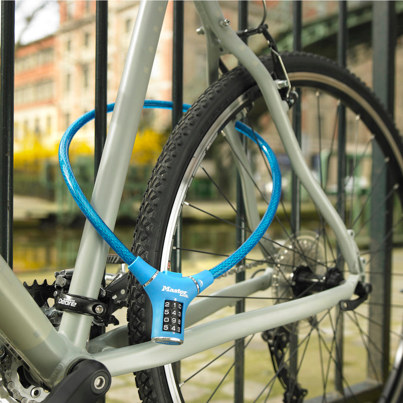 90cm long x 12mm diameter set your own combination cable lock; assorted colours