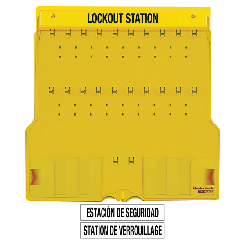 20 Lock Covered Station with Trilingual Labels, Unfilled.