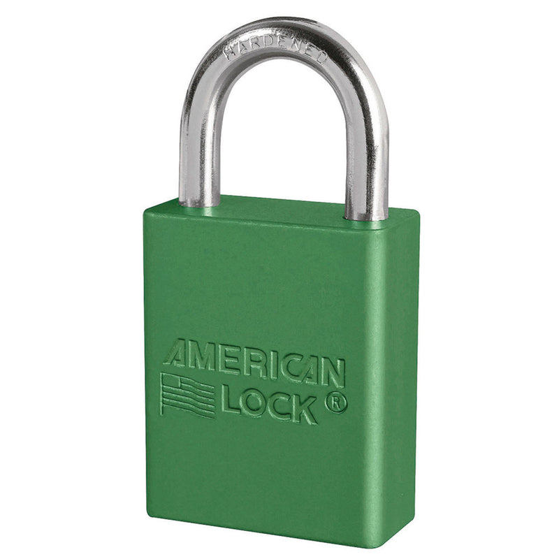 Anodized Aluminum Safety Padlock, 1 1/2in (38mm) Wide with1in (25mm) Tall Shackle, Key Retaining Safety Exclusive Cylinder