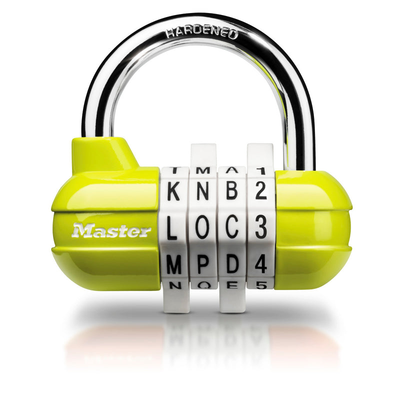 64mm wide set your own combination pro sport padlock; assorted colours