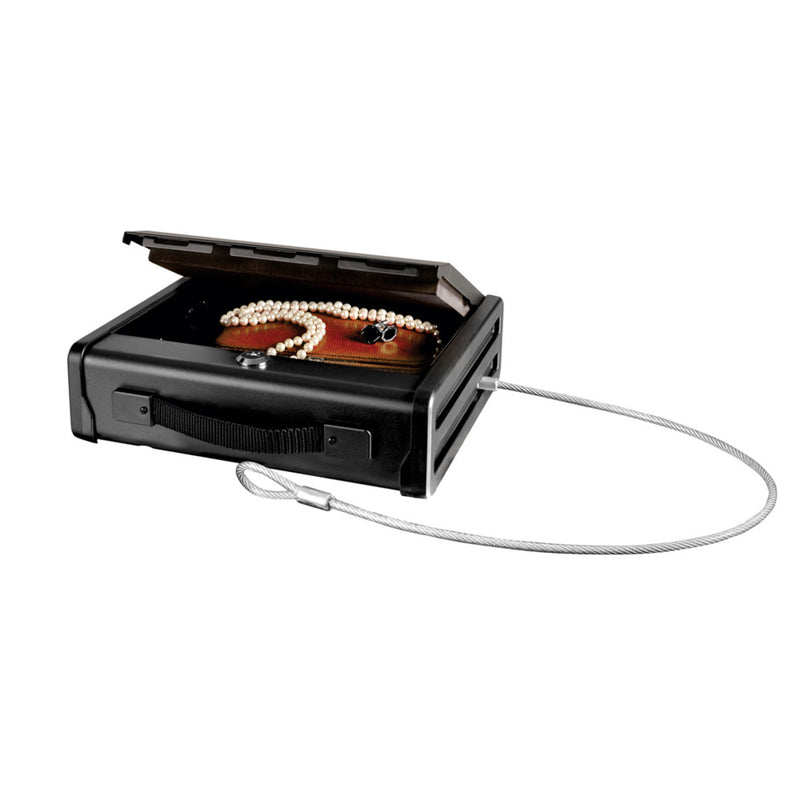 Small compact safe with cable