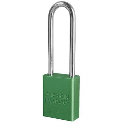 Anodized Aluminum Safety Padlock, 1 1/2in (38mm) Wide with3in (76mm) Tall Shackle, Key Retaining Safety Exclusive Cylinder