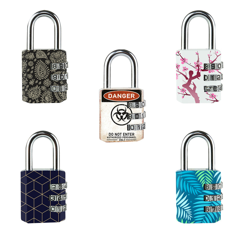 30mm wide set your own combination padlock; printed patterns