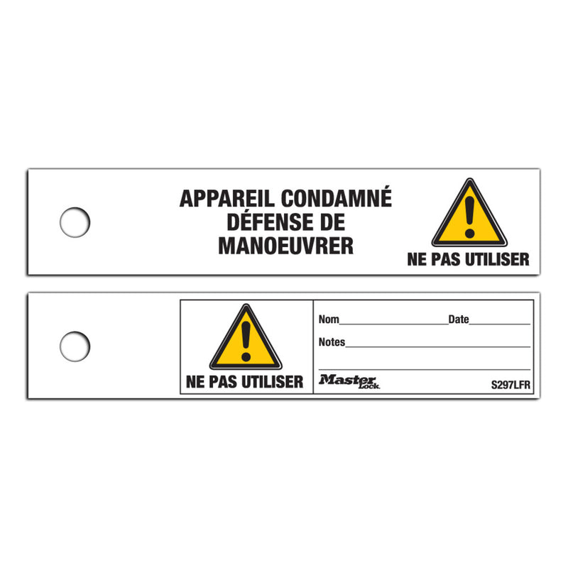 Do Not Operate Safety Maintenance Tag, French