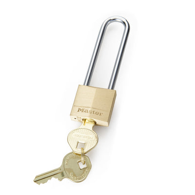 30mm wide solid brass body padlock with 64mm long shackle