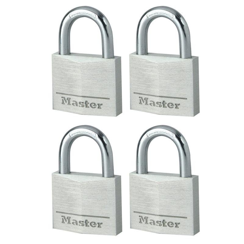 40mm wide solid aluminum body padlock; 4 pack