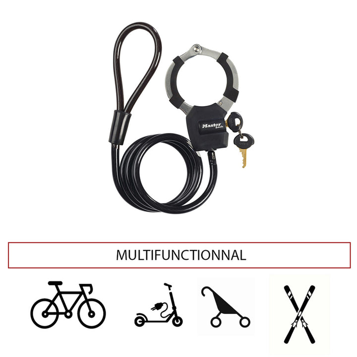 1 m langes Kabel mit 8 mm Durchmesser und Schlüssel Street Cuff®-Schloss