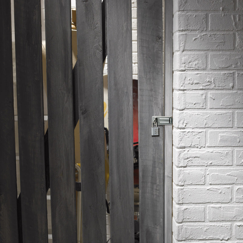 89mm long zinc plated hard wrought steel hasp with hardened steel locking eye