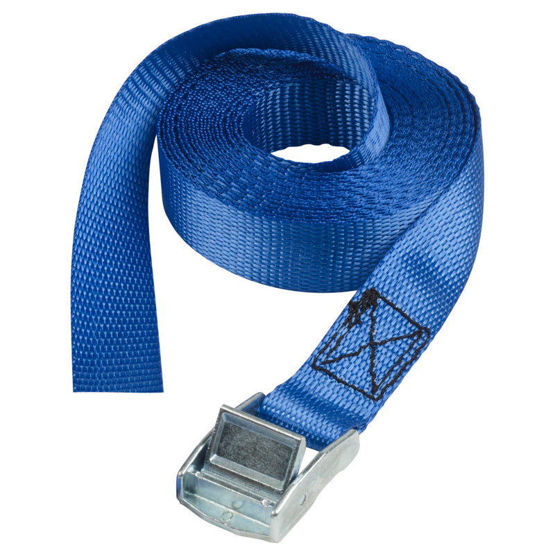 2,50m x 25mm lashing strap; 2 pack; blue