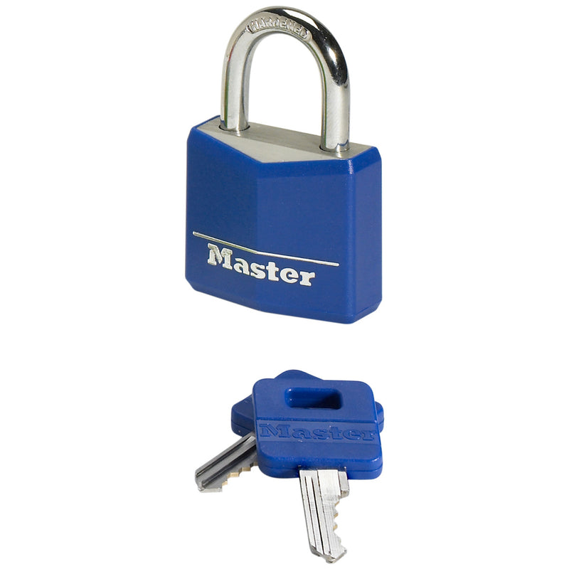 30mm wide covered solid aluminum body padlock; assorted colours