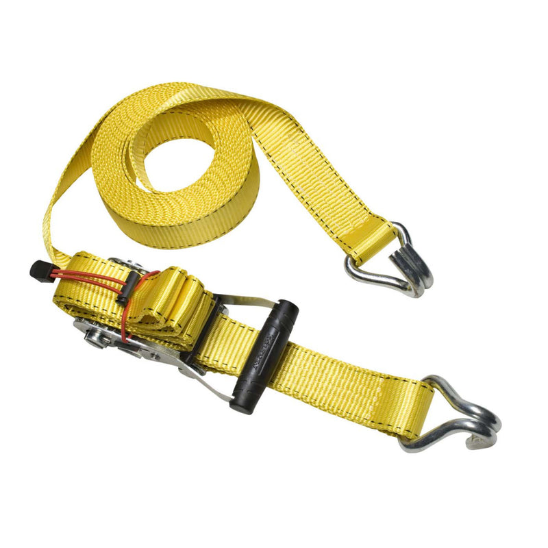 8,25m x 50mm ratchet tie down with j hooks; yellow
