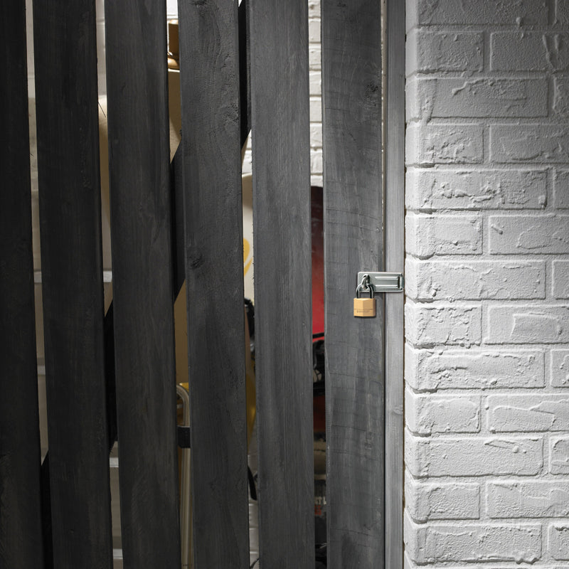 89mm long zinc plated hard wrought steel hasp with hardened steel locking eye