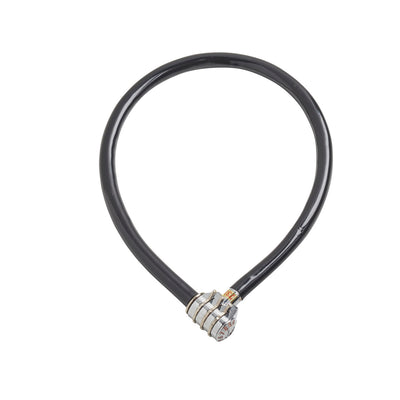 55cm long x 6mm diameter fixed combination cable lock; assorted colours