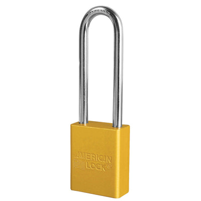 Anodized Aluminum Safety Padlock, 1 1/2in (38mm) Wide with3in (76mm) Tall Shackle, Key Retaining Safety Exclusive Cylinder