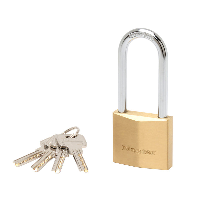 50mm wide extra thick solid brass body padlock with 64mm long shackle