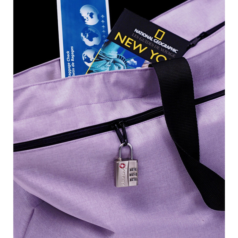 30mm wide set your own combination TSA Approved luggage padlock; nickel