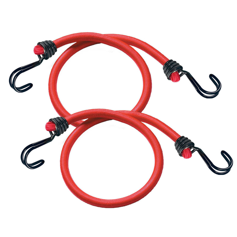 MASTER LOCK Bungees with Hooks [Set of 2 Bungee Cords] [60 cm Bungee] [Double Reverse Hook] 3020EURDAT - Ideal for Transporting, Packing and Securing Loads