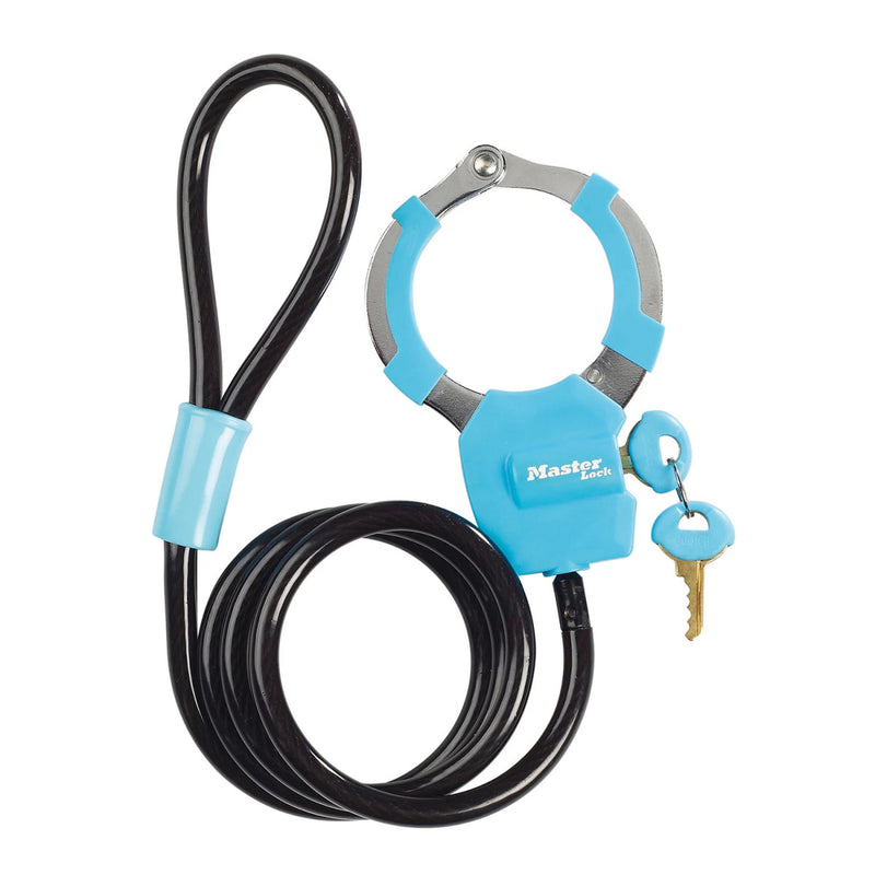 MASTER LOCK Cable Bike Lock with Cuff [1 meter] 8275EURDPROBLU - Best used for Scooter, Troller, Strolers, Bike, Sport Equipments