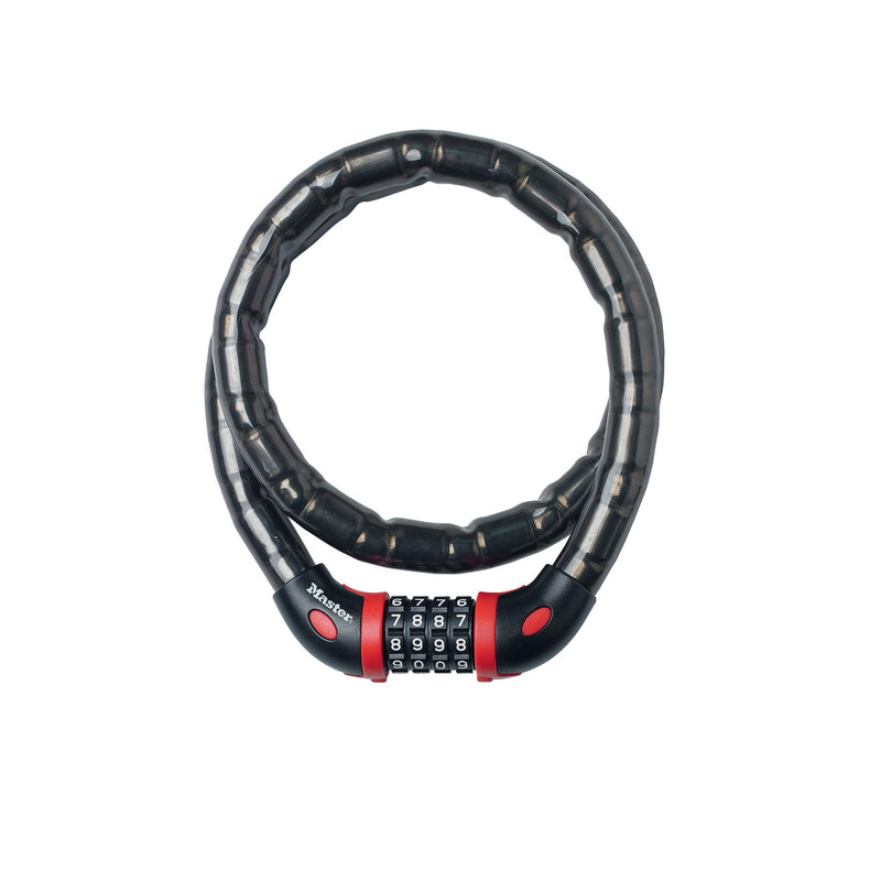 Candado de cable blindado de 1 m de longitud y 18 mm de diámetro con combinación personalizada; negro