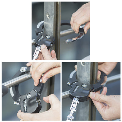 Cerraduras Street Cuff® de acero endurecido de 7,6 cm de diámetro; eslabón simple