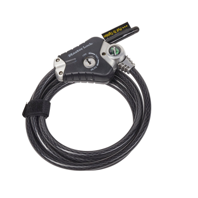 1,8 m lange x 10 mm diameter verstelbare sluitkabel van Python™; zwart