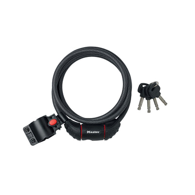 1,8m lang x 10mm diameter kabelslot met sleutel; zwart