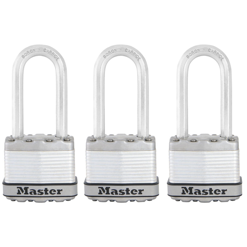 45 mm breed Excell® gelamineerd stalen hangslot met 51 mm lange sluiting; 3 st.
